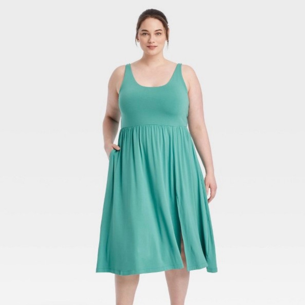 New Day Ballet Style Dress Teal Green/Blue NWT Size XXL